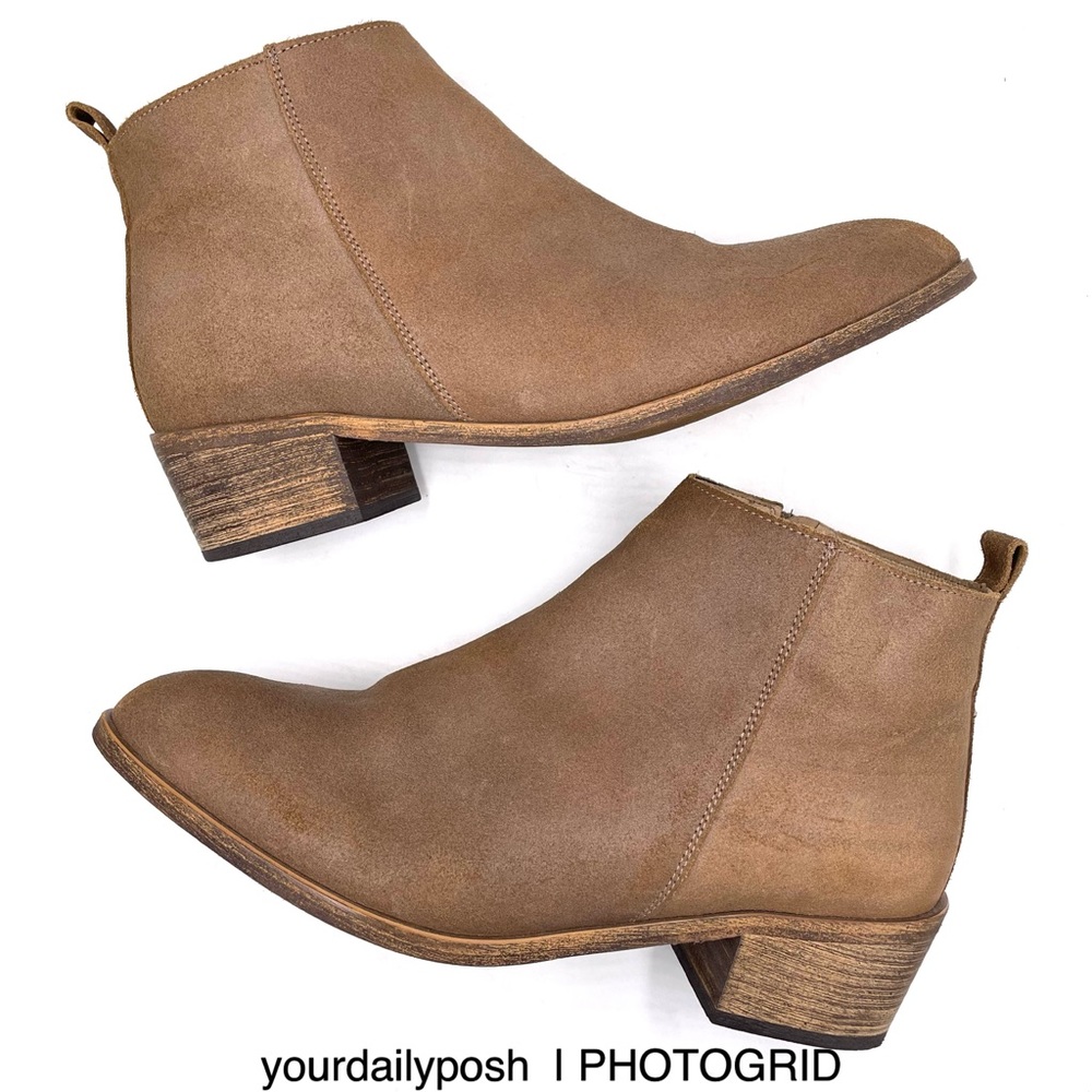 Taupe tan suede Firth of Spain leather ankle boots EU 40